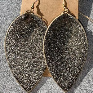 3 for $20 - gold glitter leather earrings